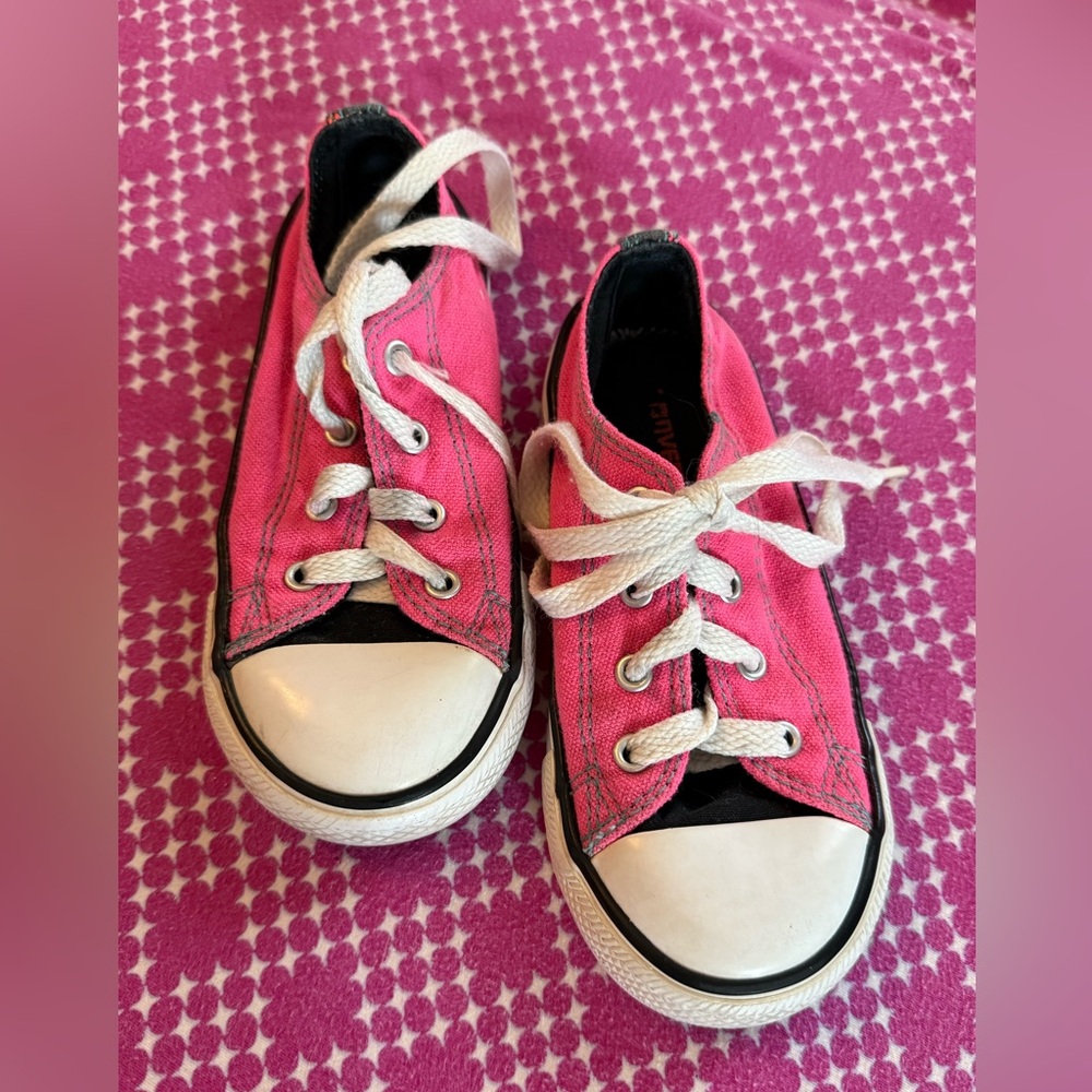 Converse Kids Pink and Black Sneakers